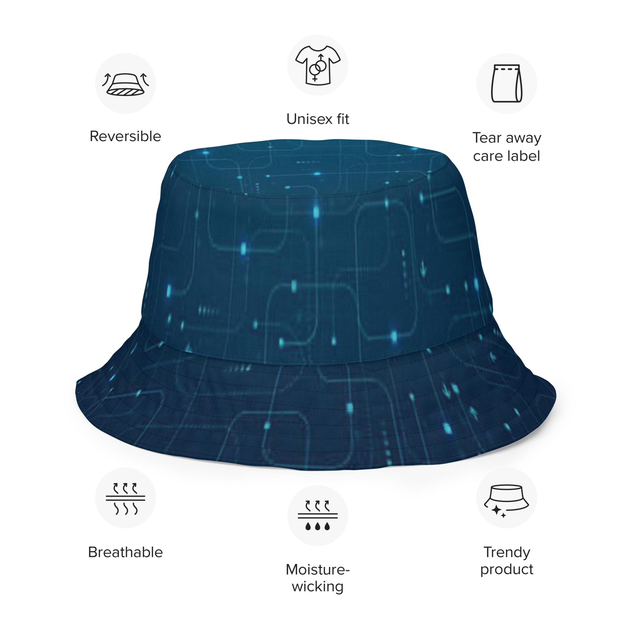 Digital Nexus Reversible Bucket Hat