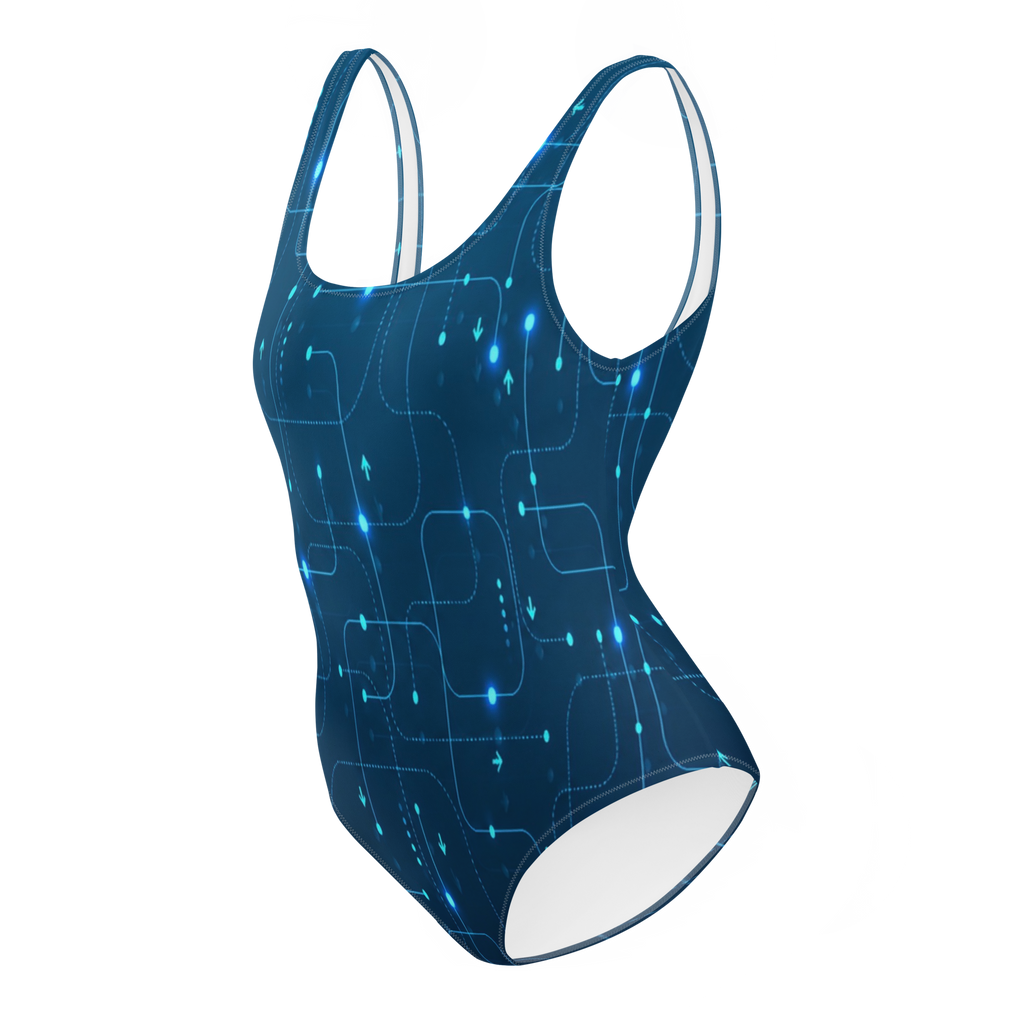 Digital Nexus One-Piece Swimsuit