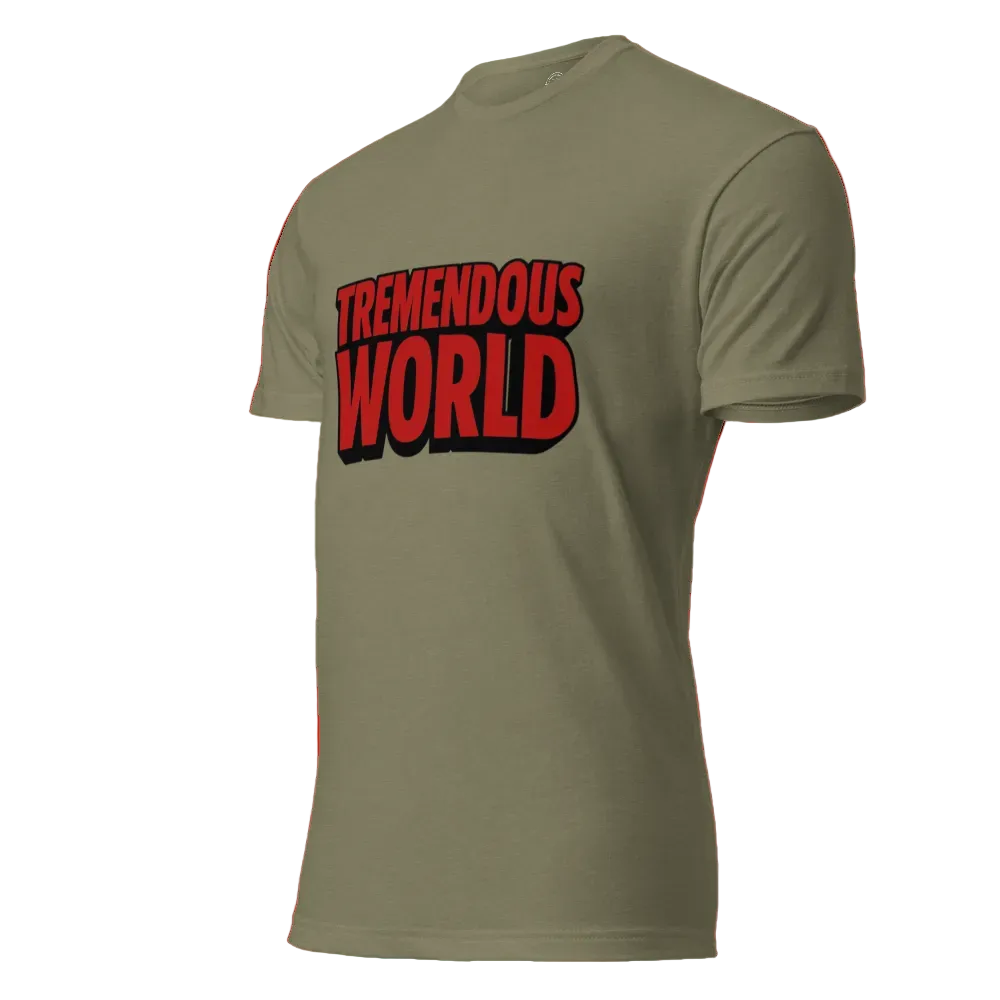 Tremendous World T-Shirt Red & Black Text