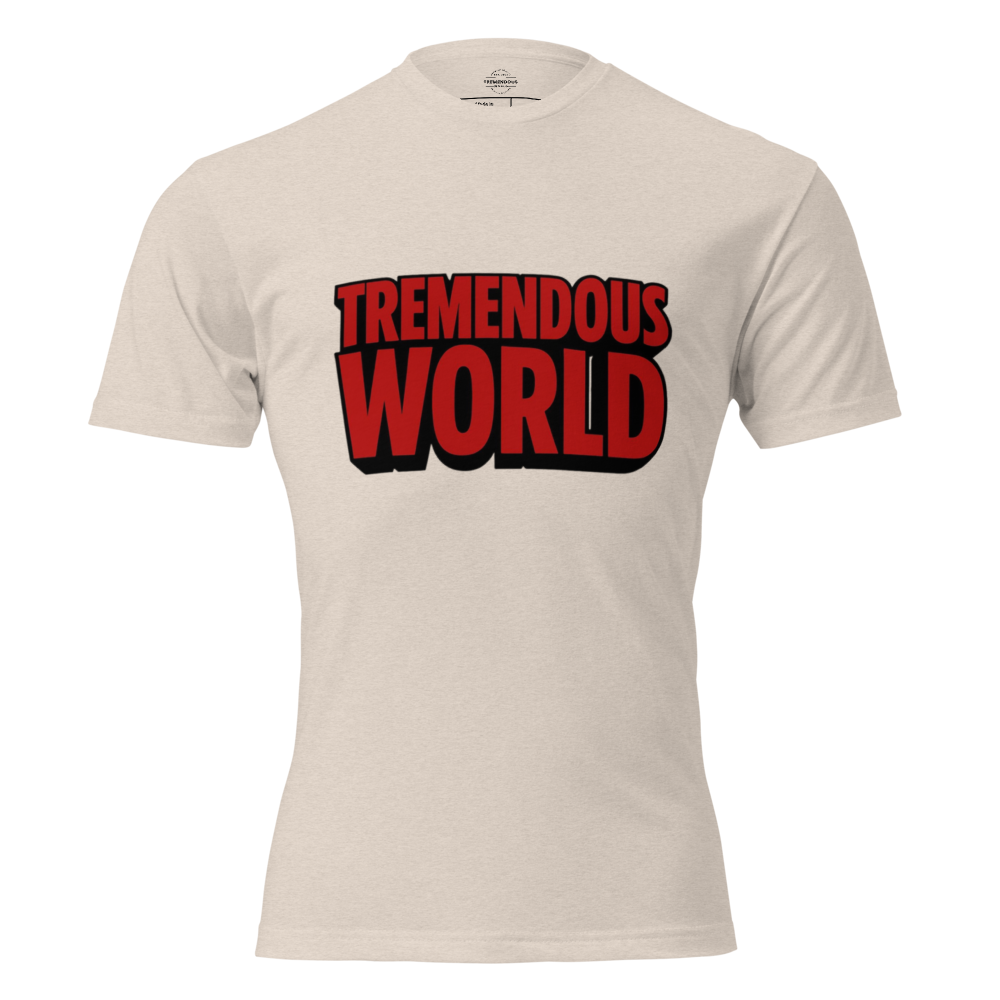 Tremendous World T-Shirt Red & Black Text
