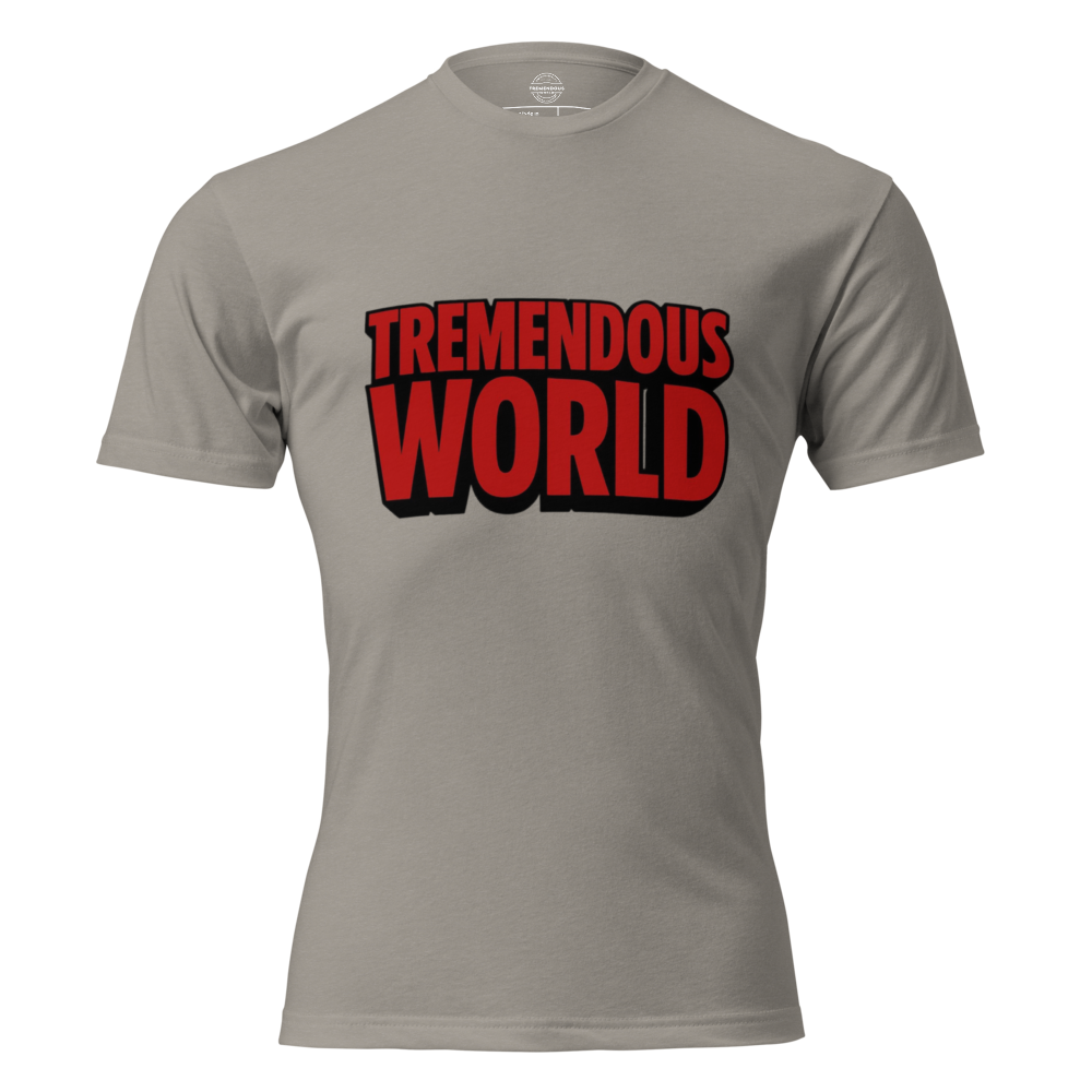 Tremendous World T-Shirt Red & Black Text